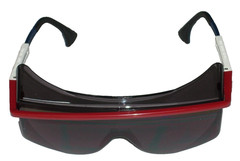 Uvex 3UYH4 Red White & Blue Safety Glasses Smoke Lens Adj Arm & Ear Pcs USA Made