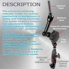 For NF1022 Nogaflex Holder w/ Metal 3/8″ Clamp Dial Test Digital Indicator