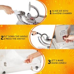 Durable & Efficient 48L500LB/H Commercial Ice Shaving Machine Ice Crusher Device