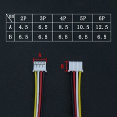 PH 2.0mm 2/3/4/5/6 Pin Male Connector Plug Wires Cable Length 100mm 200mm 300mm