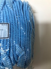 100 Count – Medline 24″ Blue Bouffant Cap Non Woven Disposable Hairnet Large