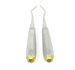 2 Potts Dental Tooth Surgery East West Elevator # 6+7 L&R Standard handle Gold
