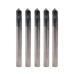 5PCS 1/4″ 4 Flute 90 Degree Carbide Chamfer Mills – Single End – AlTiN Coated