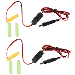 2X AAA Eliminator Cable Dummy-Battery Power Cord Replacement For 3V/4.5V/6V