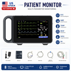 7″ Patient Monitor Vital Signs ECG NIBP SpO2 PR TEMP RESP Portable US Stock