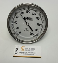 Weiss Instruments 5RBM9 5” BiMetal Thermometer 0-200°F 1/2 NPT, 2.5” Stem