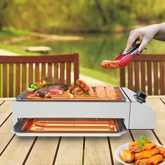 1800W Electric Table Top Grill Griddle Barbecue BBQ Smokeless outdoor Camping