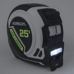 Komelon LED Light Tape Measure, White/Black – 25ft. – 25LED 7.6 m,