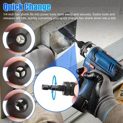 4Pcs 1/4″Hex Shank Keyless Drill Chuck Adapter Bit Quick Change Converter Driver