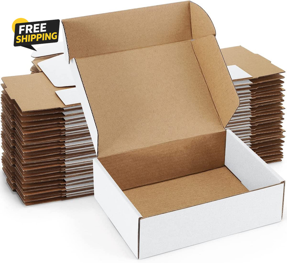 Shipping Boxes 7X5X2 Inches White Small Mailing Boxes 25 Pack Cardboard