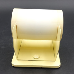 Vtg Steel Desk Tape Dispenser 3.5″ W Roll Heavy Duty Yellow Rubber Feet Taiwan
