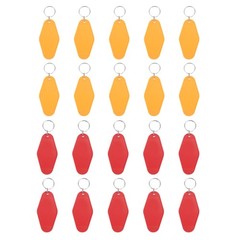 Vintage Motel Keychain, 20 Pack Blank Hotel Keychain Key Tag, Red, Dark Yellow