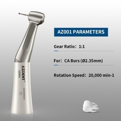 AZDENT Dental 1:1 Slow Low Speed Handpiece Contra Angle Push Button E-Type AZ001
