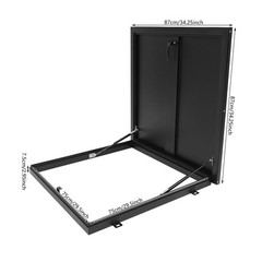 Aluminum Alloy Roof Hatch 27.5*27.5in Roof Access Hatch Roof Security Door Black