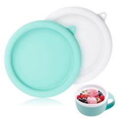 2pcs Silicone Lid for Dash My Mug as shown in the picture, Light Green, White