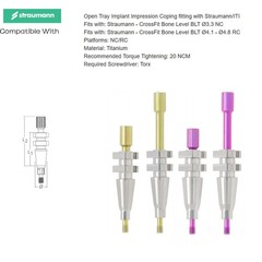 Implant NC/RC Closed Open Tray Impression Coping Healing Abutment for Straumann