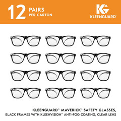 ™ V30 Maverick™ Safety Glasses (49309), with Anti-Fog Coating, Clear Lenses, Bla