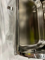 Choice Deluxe 8 Qt. Full Size Chrome Accent Roll Top Chafer.