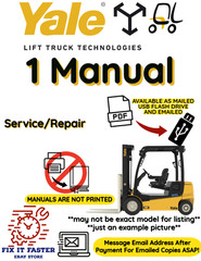 YALE D818 GC100MJ FORKLIFT SERVICE REPAIR MANUAL PDF ON USB NOT PRINTED