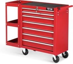 Rolling Tool Chest Tool Box with 7 Drawers & Wheels & Drawer Liners for Garage