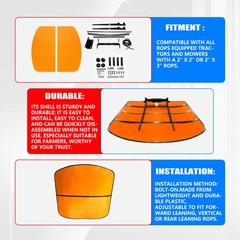 Tractor Canopy For Tractors Mowers ROPS Replace for Tuff Top 52″x52″ Orange