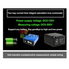 DC0-300V 50/100/200/400A Bluetooth Voltage Current Power Energy Coulomb Meter