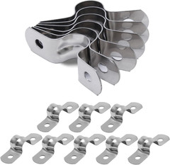 50Pcs M5 Stainless Steel Conduit Clamps, 0.2 inch Two Hole Strap U Bracket Ri…