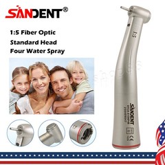 Dental 1:5 Increasing Fiber Optic LED Contra Angle Handpiece Internal four spray