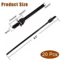 Benliu 20Pcs Cable Zip Ties, 8.3×0.2 inch Heavy 8.3×0.2inch (20Pcs), Black