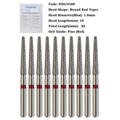 Dental Diamond Burs FG Round End Taper Bur Super Coarse Fine 856 850 High Speed