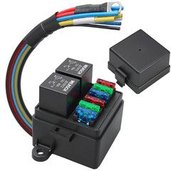 12V 6 Way Pre-Wired Fuse Relay Box Kit with Two 80A 4-Pin Relays | 6 ATC/ATO