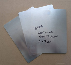3 Pieces of 6″ x 7″ 6061-T6 Aluminum .060″ Thick (1/16″ – 14 Gauge) Sheet Metal