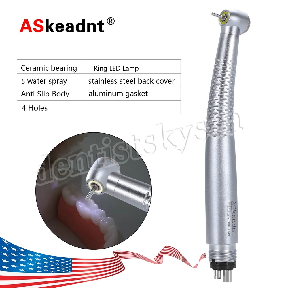 Dental E-generator Shadowless Ring LED High Speed Handpiece 4Hole SL
