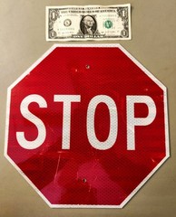 Genuine New Mexico Mini Metal STOP Sign Red 11 x 11 inch Traffic Control Safety