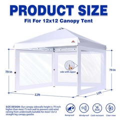 Scocanopy Clear Window Sidewall For 12X12 Canopy Frame 3 Pack Sunwalls Onlywhite