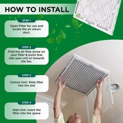 14x14x1 MERV 8 Pleated AC Furnace Air Filters. 12 Pack
