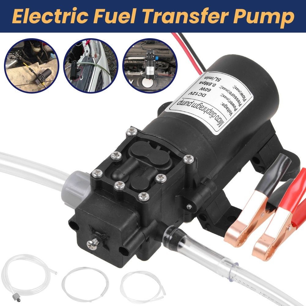 60W Electric Fuel Pump 12V Diesel Transfer Pump 5L/Min Kerosene Oil Extractor