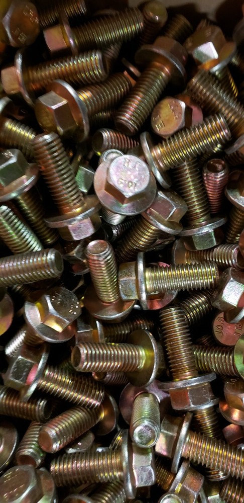 M6-1.0 X 25MM 10.9 Hex Flange Bolt Yellow Zinc Coarse Thread