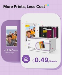 Liene Pearl N200 Pro Portable Photo Printer Paper 50 2×3 inches, white