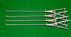 4pc Laparoscopic V-Shape Needle Holder Curved Jaw Right Hand Reusable Instrument