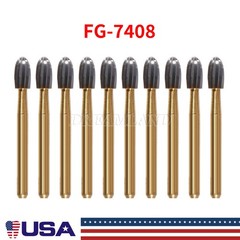 NEW Dental Trimming & Finishing Football Carbide Burs #7408 T&F 12 Bladed 10Pcs