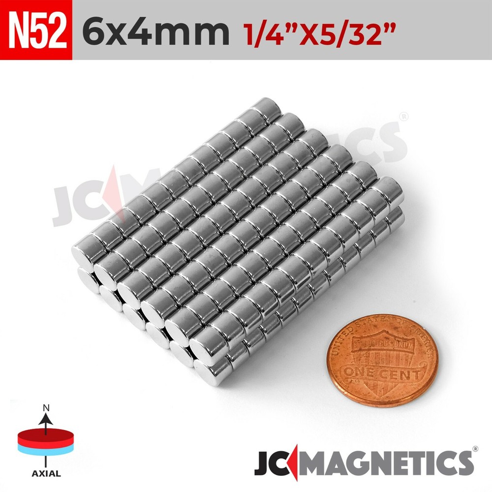 6mm x 4mm N52 Super Strong Round Disc Rare Earth Neodymium Magnets 6x4mm