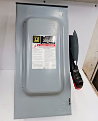 Square D 60 Amp Fusible Safety Switch 3R Outdoor H362NRB 3 Pole 600 Vac