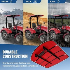 Red 48×52 Tractor Canopy For 2×2 2×3 ROPS Tuff Top Sun Shield Mower Cover