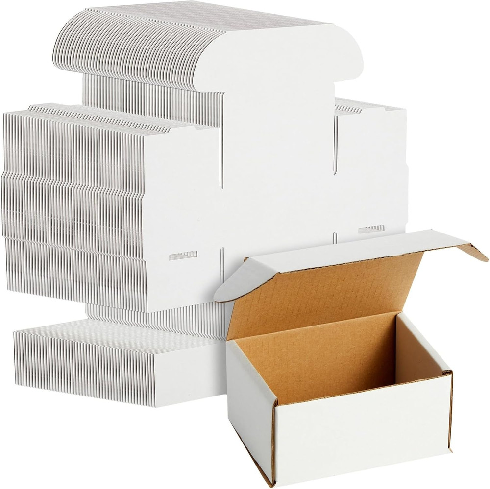 Stockroom plus Mailing Box – 50 Pack, White, 4 X 3 X 2 Inch Corrugated Cardboard