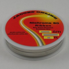 Nichrome 60 ribbon (flat) wire 1/8″ X 0.004″, 1.145 ohms/ft, 75 ft spool