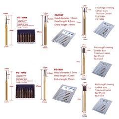 Dental Carbide Tungsten Trimming Finishing Drills Burs Egg Football Round