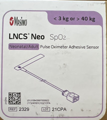 Masimo LNCS Neo Adult/Neonatal SpO2 Sensors Ref# 2329 – Box of 20 Sealed