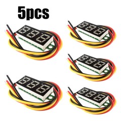 5pcs 3-Wires Mini DC 0-100V 0.28″ 3-Digital Voltmeter LED Voltage Panel Meter US