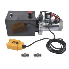 6 Quart Single Acting Hydraulic Pump Dump Trailer Power Unit 12V DC 3200 PSI NEW